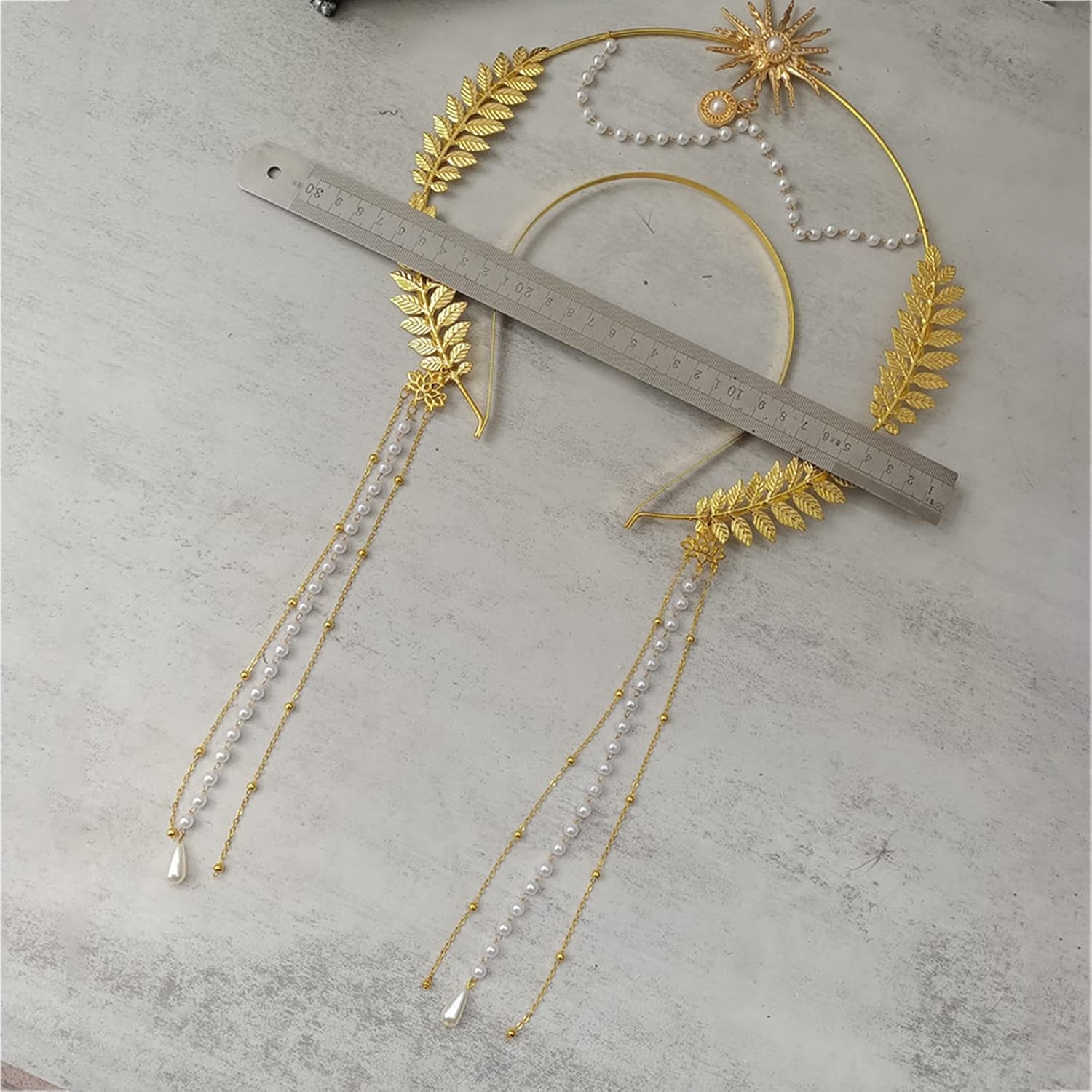 Halo Crown Headband Virgili Wedding Headband Sun Headband Boho Tiara Headdress Party for Women image number 2