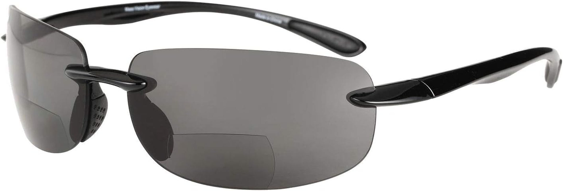 2 Pair of Maui Sunshine Bifocal Sunglasses Lightweight TR90 Frames for Men and Women. Polarized and Non Polarized Available. (Non Polarized - Black/Black, 2.0)