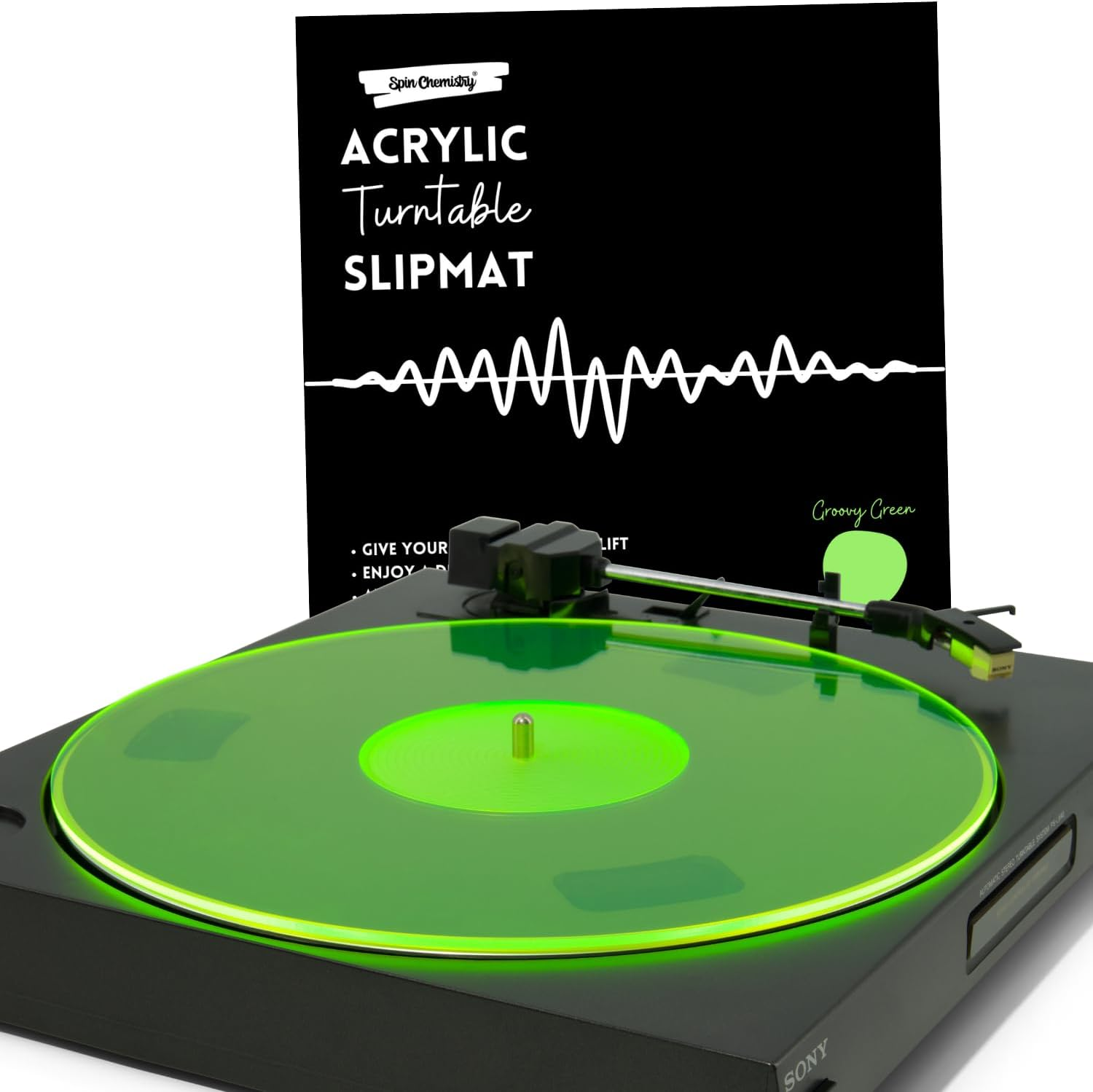 Acrylic Turntable Slipmat for Playing Vinyl Records (Sonic Snow)