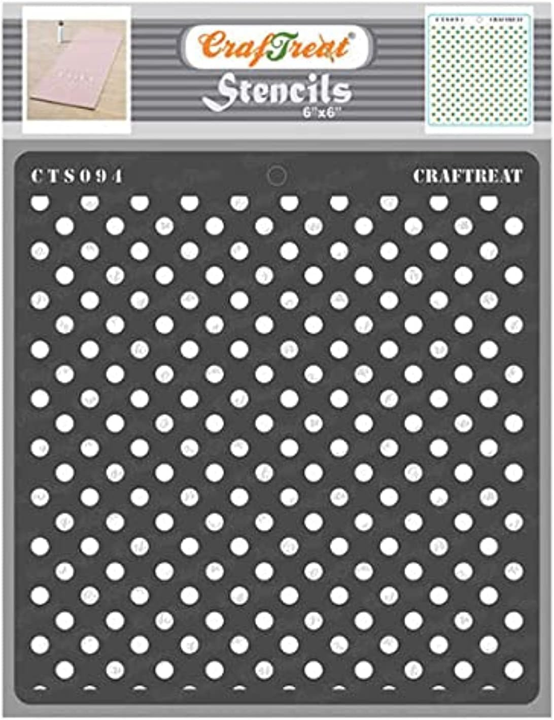Craftreat Polka Dot Stencils for Painting on Canvas, Wallart, Home Decor, Bullet Journal Notebook and Scrapbooking - DOT Stencils - 12X12 Room Decor Stencils - Reusable Stencil Arts & Crafts Supplies image number 4