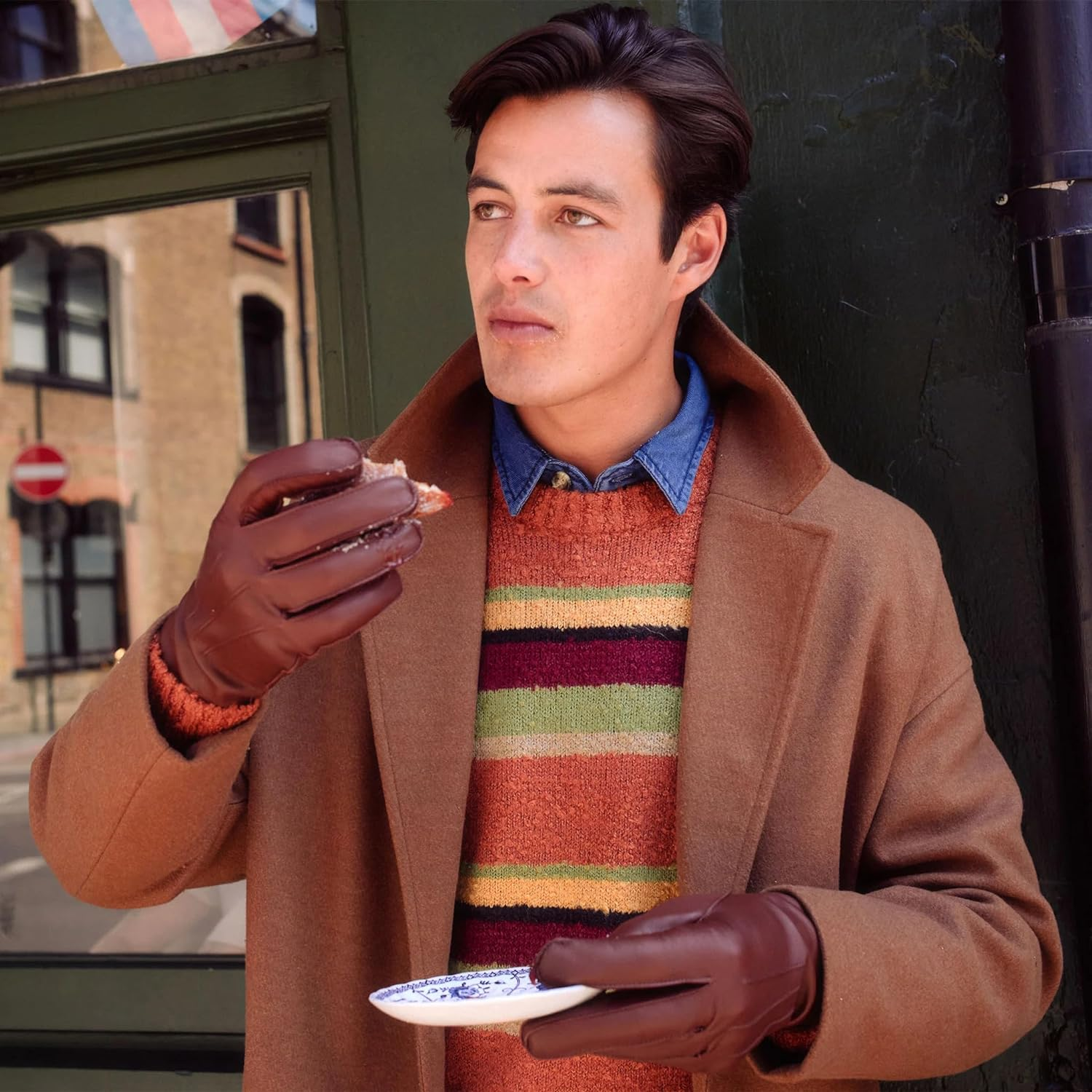 Dents Men'S Classic Leather Gloves with Wool Lining, English Tan, Size 9