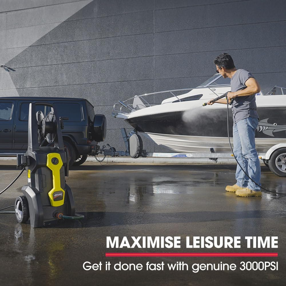 Jet-Usa RW545 Electric High Pressure Washer, 3000PSI Water Cooled Motor, 2 Nozzles, Brush Head, Deck Cleaner, Detergent Bottle image number 6