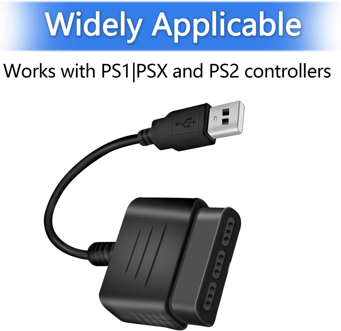 Finera USB 2.0 Games Controller Adapter Converter Cable, Compatible with Sony PS1 PS2 Playstation Dual Shock 2 Joypad Gamepad to PS3 PC Game image number 3
