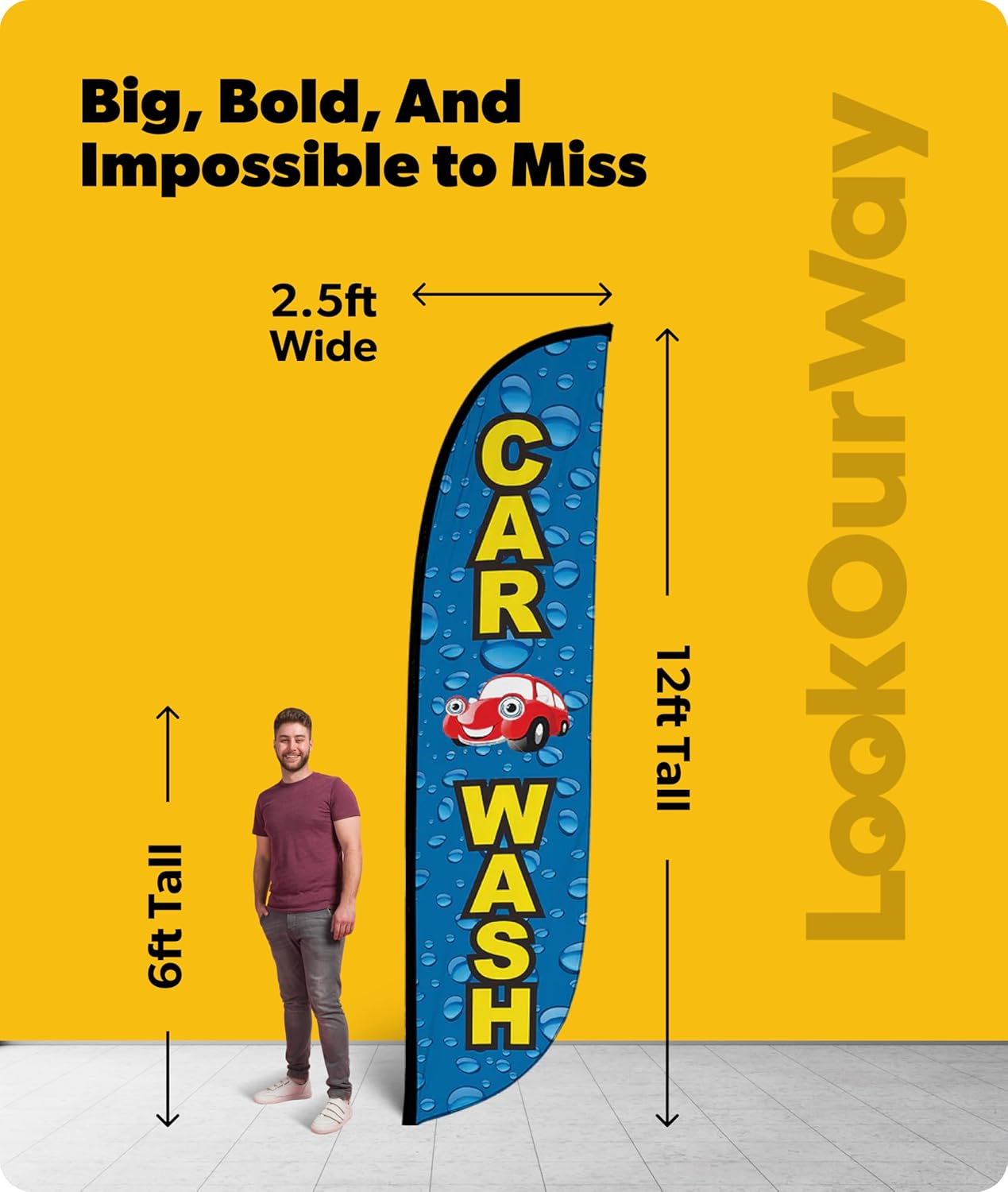 Lookourway Car Wash Feather Flag, 12-Feet image number 6