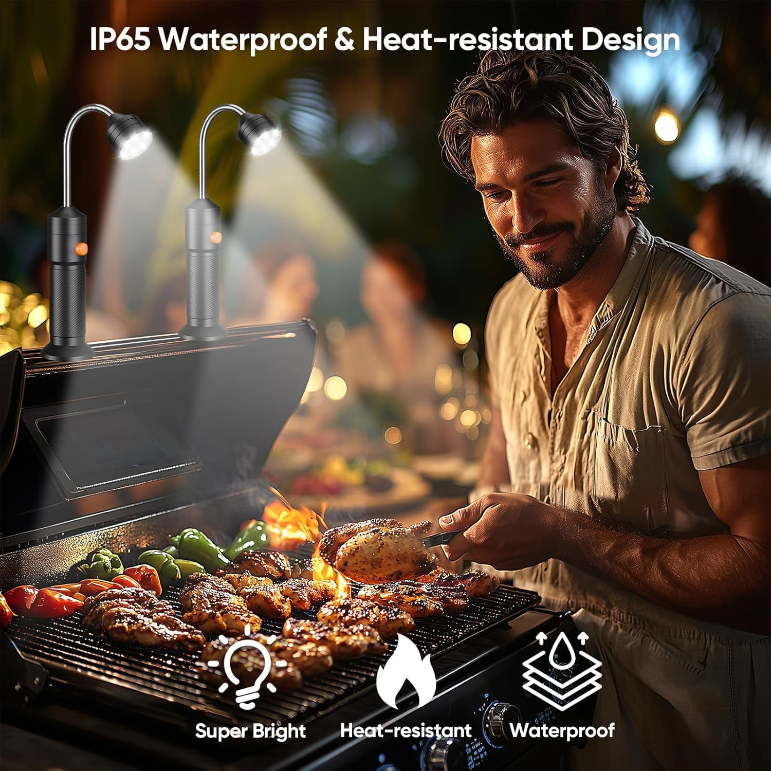 Barbecue Grill Light, Magnetic Base 360&deg; Rotate, Super-Bright, Grilling Gifts for Men, Gifts for Birthday Anniversary, Weather Resistant, Powerful LED BBQ Light 2 Pack image number 3