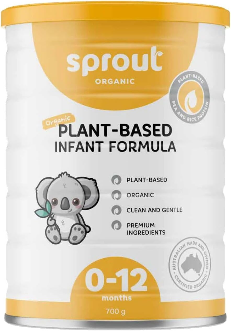 Sprout Organic Vegan Baby Formula, Plant-Based Baby Food for 0-12 Months, Foods Enriched with DHA, Dairy-Free, Soy-Free, Made in Australia (700G Tin) image number 4