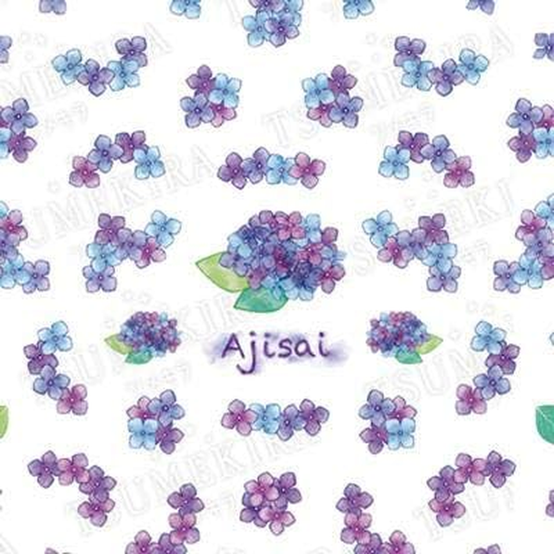 TSUMEKIRA NN-AJI-101 Nail Stickers, Hydrangea, Blue/Purple, 1 Sheet (X 1) image number 1