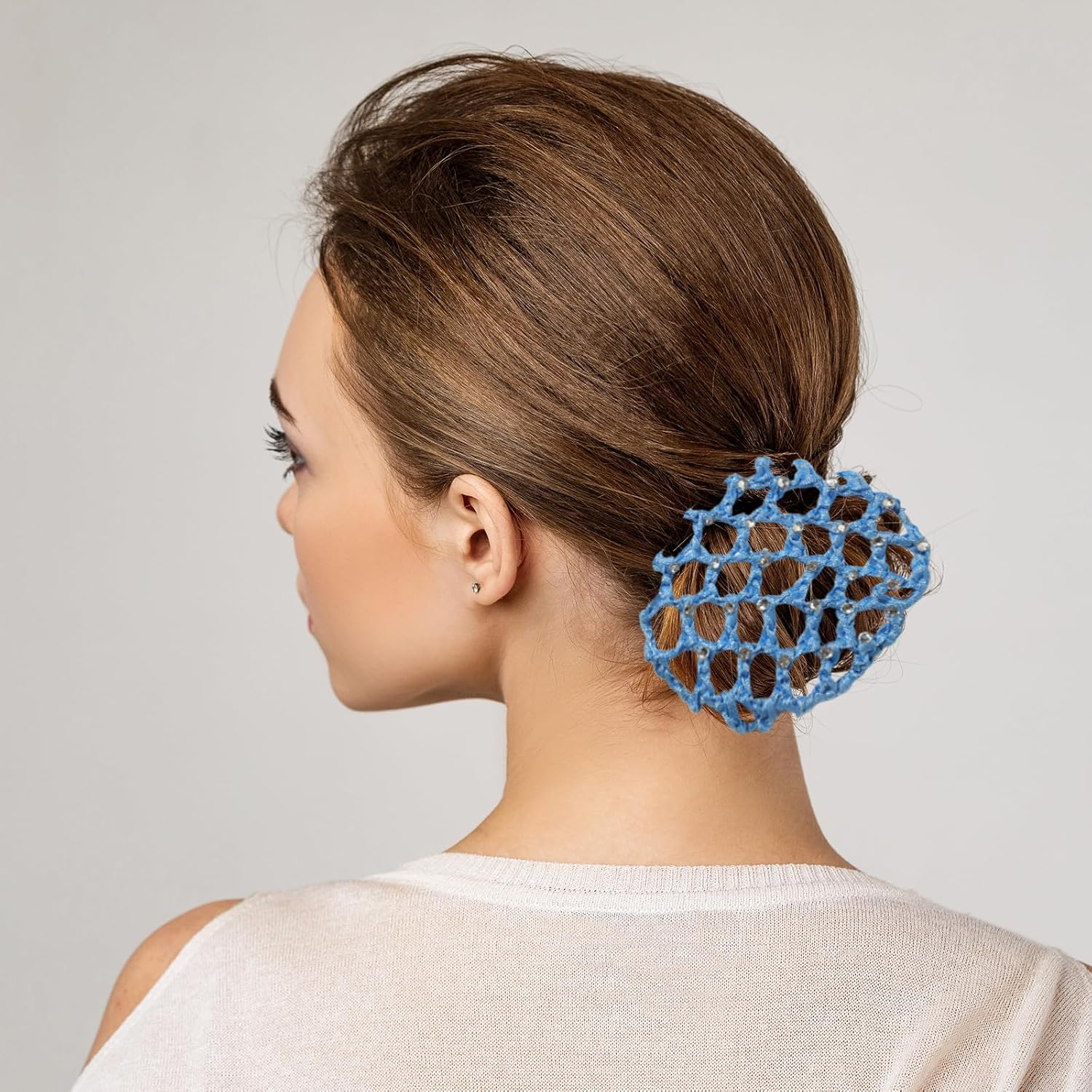 Zcbzbn Hair Nets 5 Piece Nets Ballet Hair Nets Hairstyles with Hair Nets Glitter Crystal Hair Nets Ballet Hair Nets for Girls Hair for Art Gymnastics Figure Skating Ballet