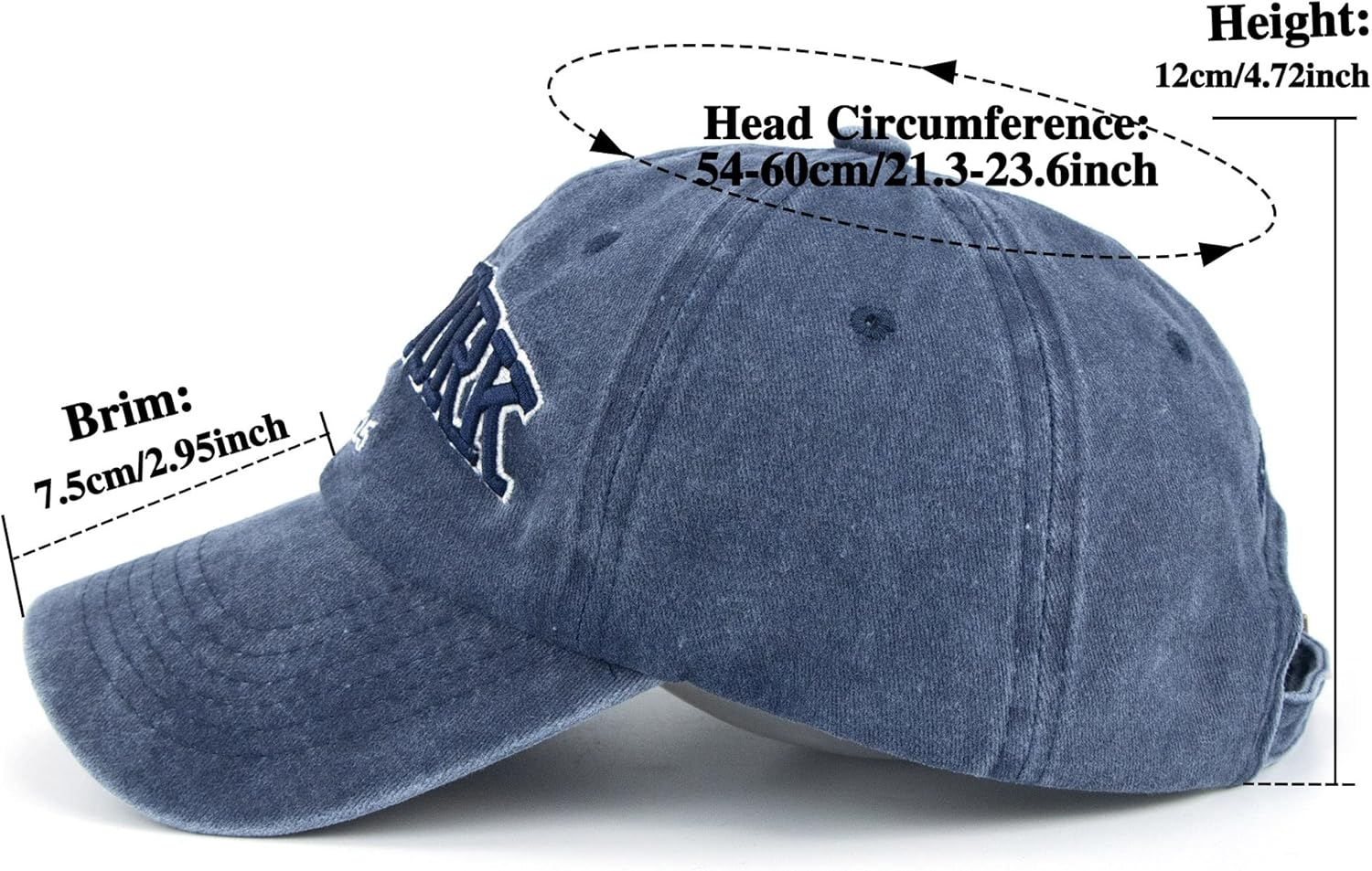 Baseball Hat New-York Distressed-Adjustable-Strapback - Washed Twill Dad Hat Unisex - Light Grey image number 5