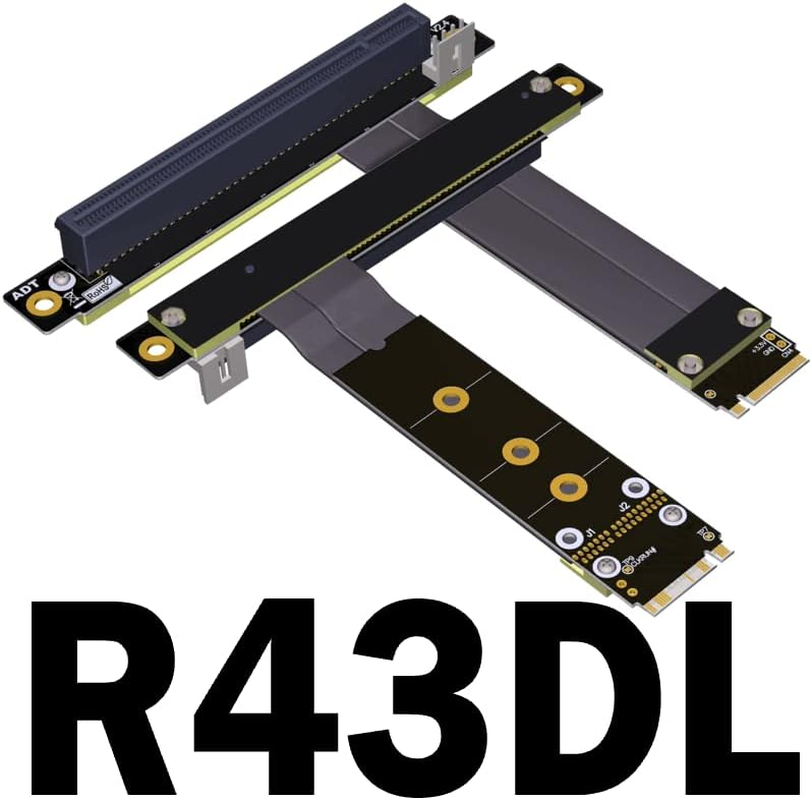 Adt-Link Pcie 3.0 X4 M.2 NGFF Nvme Key M Extender Cable to PCIE X16 Graphics Card Riser Adapter 16X Pci-E Pci-Express for M2 2230 2242 2260 2280 (15Cm, R43SR) image number 5