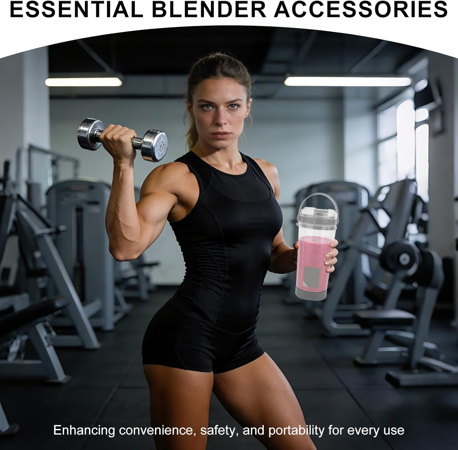 Blade Cover & Vessel Cap Set for Ninja Blast Portable Blender BC100/BC151 Series, Silicone and Plastic Blender Replacement Parts Accessories Leakproof & Dishwasher-Safe (Gray) image number 4