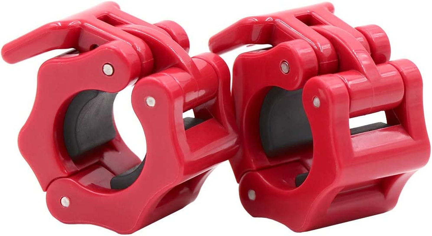 Standard Bar Collars Quick Release Barbell Clamps 1 Inch Safety Weight Plates Clips Pair Collar Clamp Standard Curl Bar Clip Fast Locking Weightlifting,Strength Training/Gym.