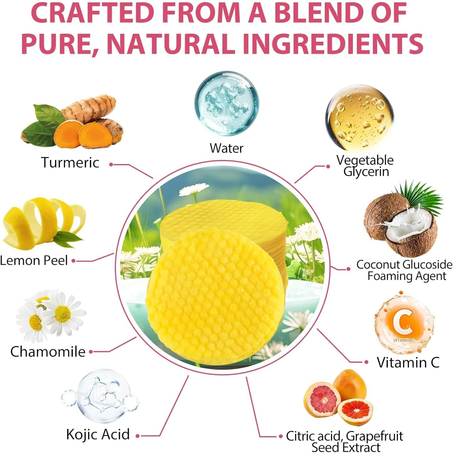 80Pcs Kojic Acid and Turmeric Exfoliating Cleansing Pads for Balanced Skin Oil & Water image number 4