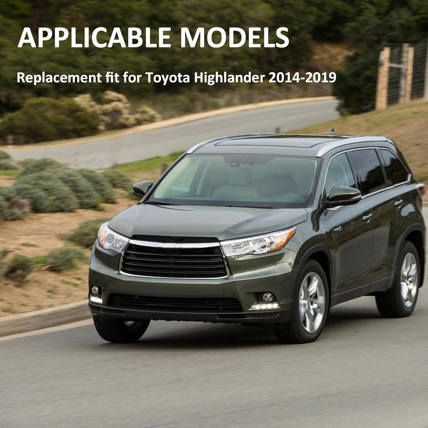 LOIYLLEN Right Side Mirror Replacement for Toyota Highlander 2014 2015 2016 2017 2018 2019 - Right Side Mirror Glass, Rear View Mirrors Glass with Power Heated image number 4