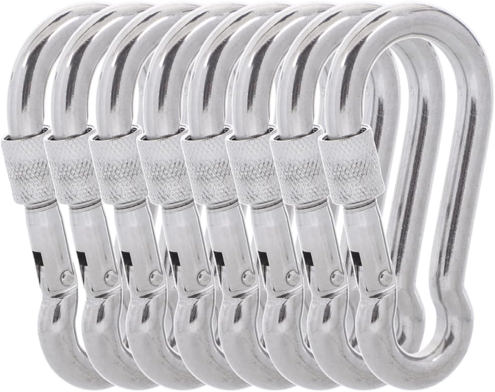 Carabiner Clips, 316 Stainless Steel Carabiner Clip, Heavy Duty Carabiner Hooks, Keychain Carabiners, Multi-Purpose Spring Snap Hook for Dog Leash, Outdoor Camping, Swing, Hammock image number 2