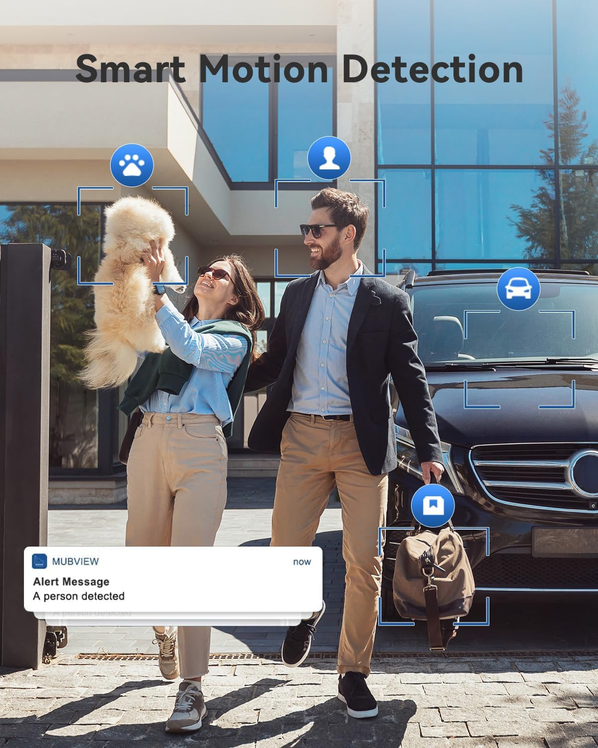 MUBVIEW 360&deg; Camera Surveillance Exterieur, Wired Outdoor Security Camera,5G/2.4G Wifi Home Security Cam with AI Detection, IP66 Surveillance Cameras Outdoor,2K Night Vision, Local & Cloud Storage image number 6