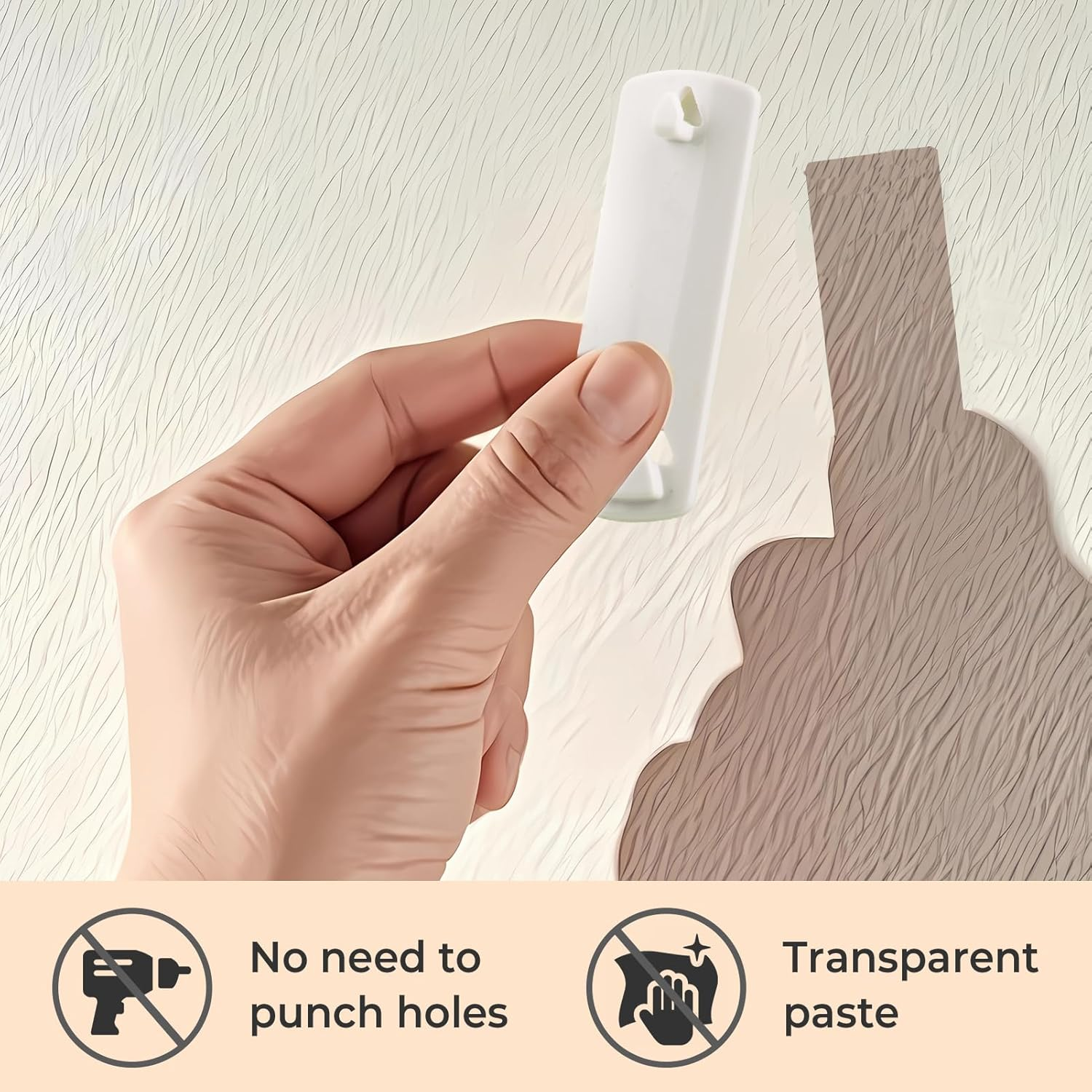 30 Pcs Large Universal Frame Hanger - 10 Heavy Duty Picture Hangers with 20 Removable Adhesive Strips, No Nails Wall Hooks for Damage-Free Hanging, Ideal for Posters, Paintings & Photos, Easy to Use image number 3