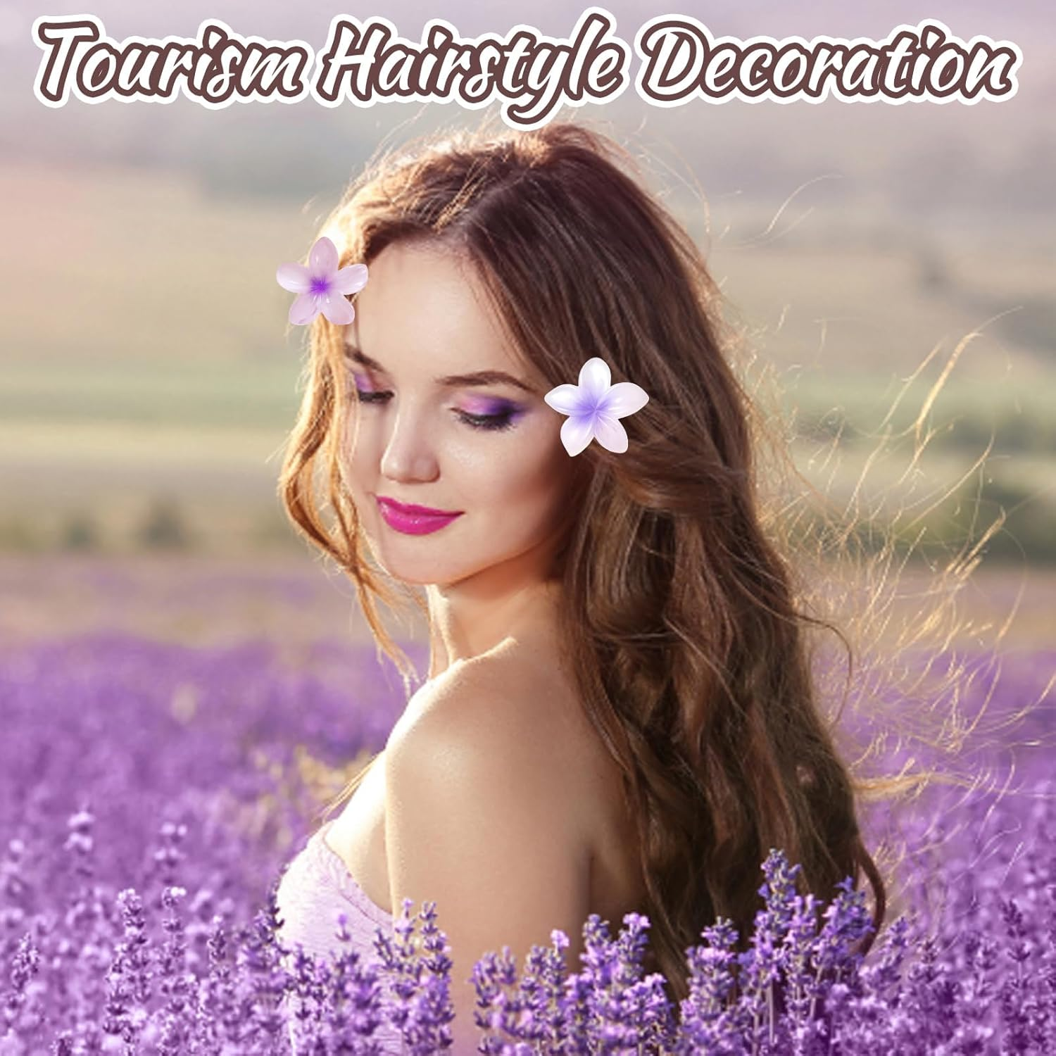 Flower Hair Clips, Flower Clips, Hair Clips, 15 Pieces in 12 Colours, for Thick Hair, Party and Everyday Styling, 4 X 2.5 Cm image number 4