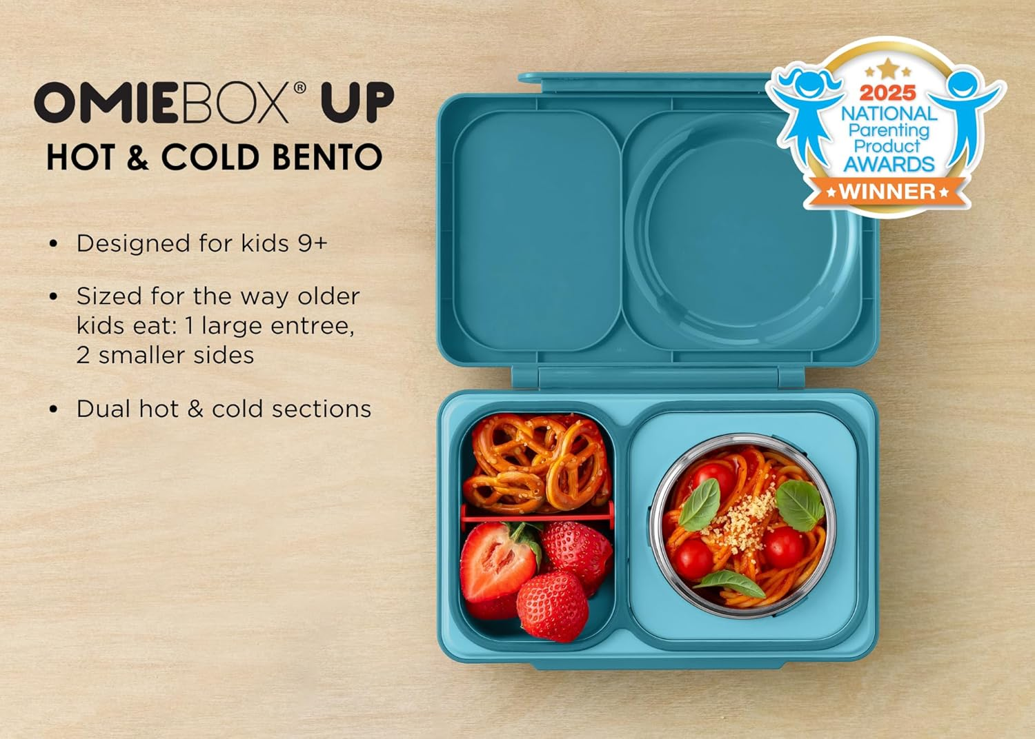 Omie Omiebox up Hot & Cold Bento Box - Teal Green image number 5