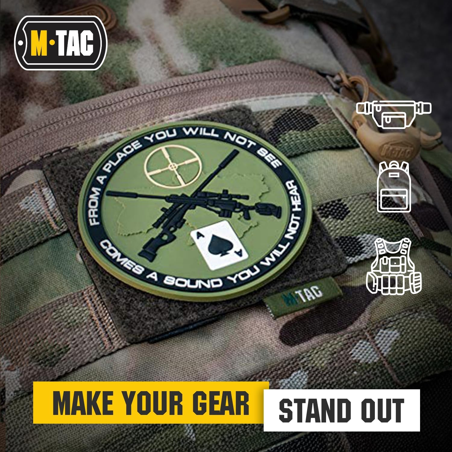 M-Tac Morale Patches Display Board Tactical Molle Hook and Loop image number 3