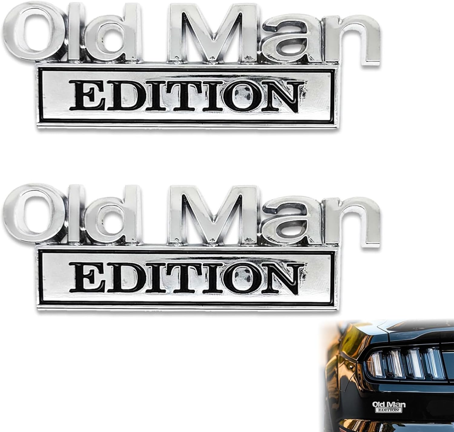 TSWCBYYLB 2Pcs Old Man Edition Car Emblem Metal Truck Decals Stickers Badge for Men image number 4