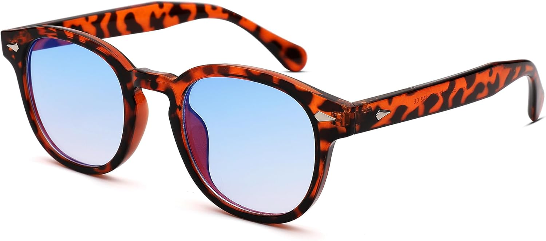 GLARDEFE Retro round Sunglasses for Men Women - Vintage Circle Tinted Sun Glasses - A2 Black / Orange + Black / Yellow image number 5