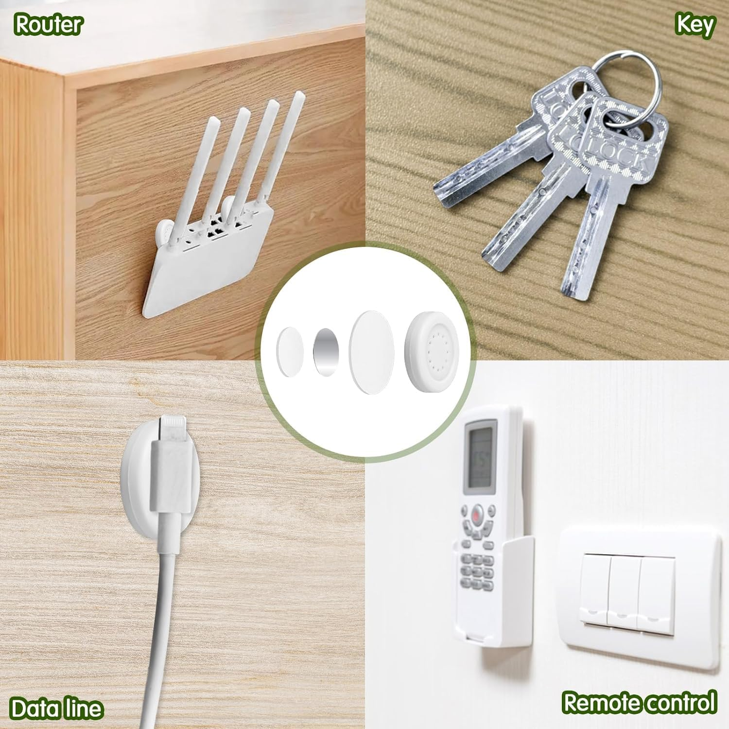 7Pcs Magnetic Remote Control Holder Wall Mount Holders Self-Adhesive Wall Mount Remote Holder Remote Control Organizers for Tv Backside as Well as Tv Fan and Air Conditioner Remote Controls image number 1