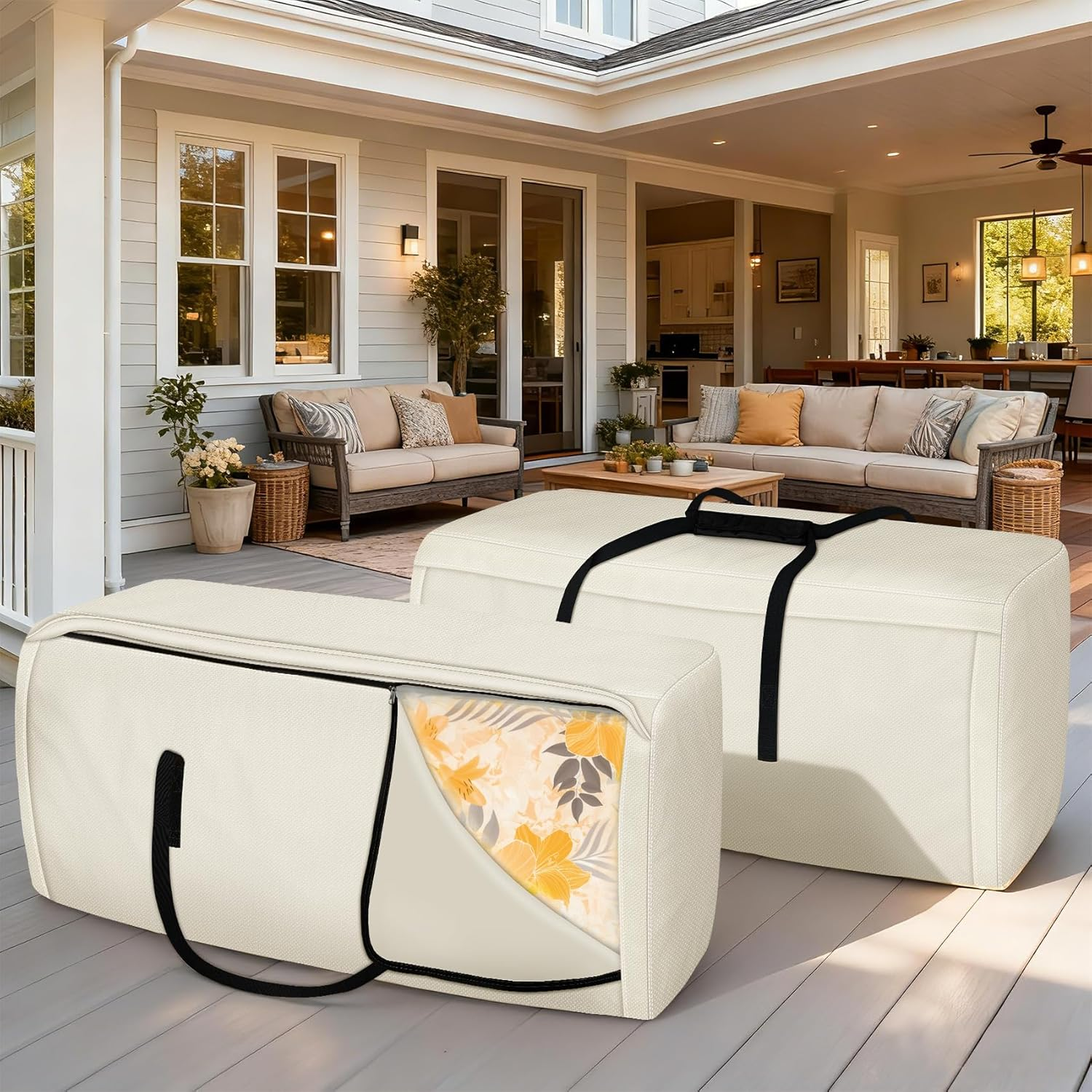 Porch Shield Outdoor Cushion Storage Bag 62 Inch Waterproof outside Storage Bags for Patio Furniture with Zippers and Handles image number 1