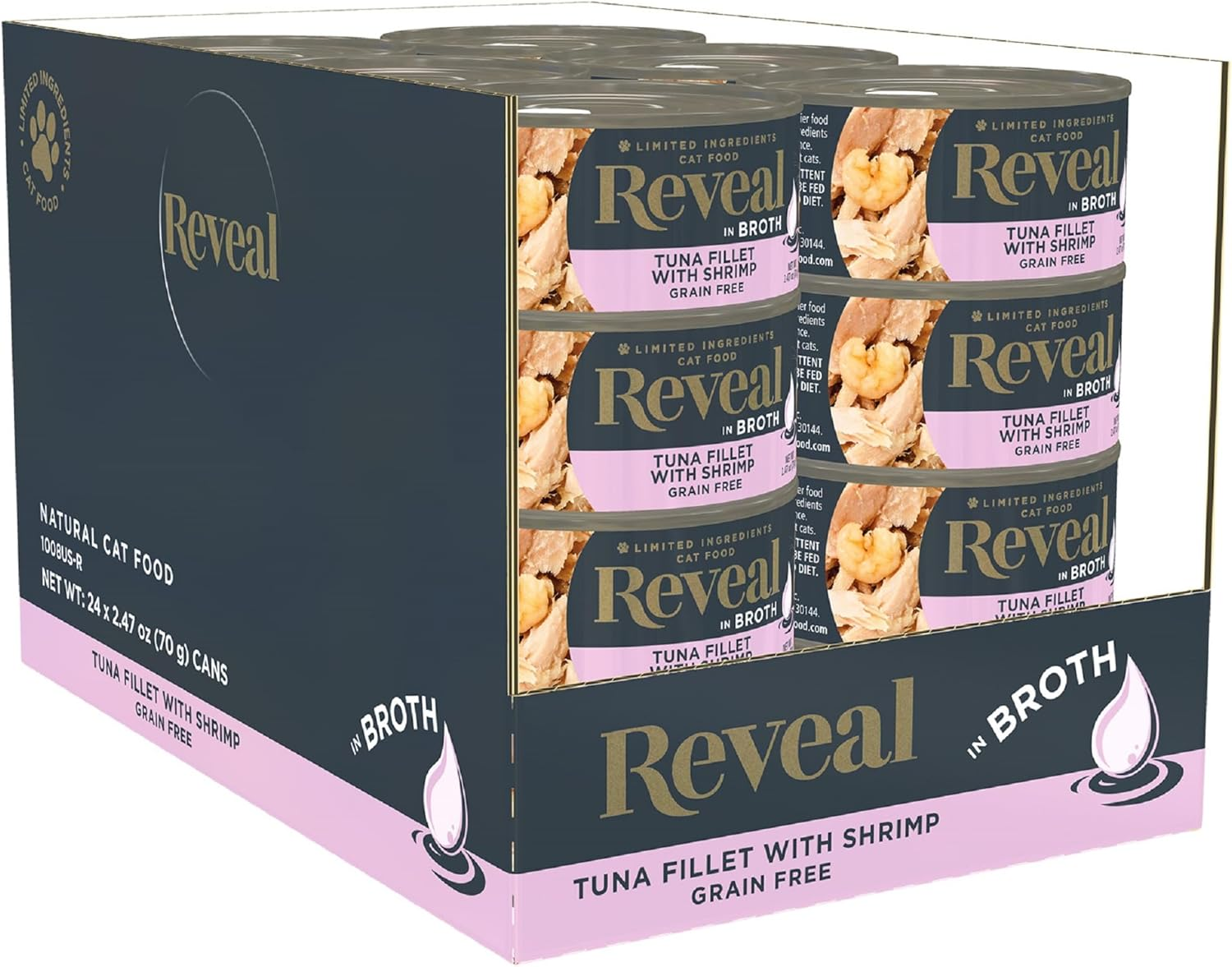 Reveal Tuna with Shrimp in Broth 24X70G Tin image number 2