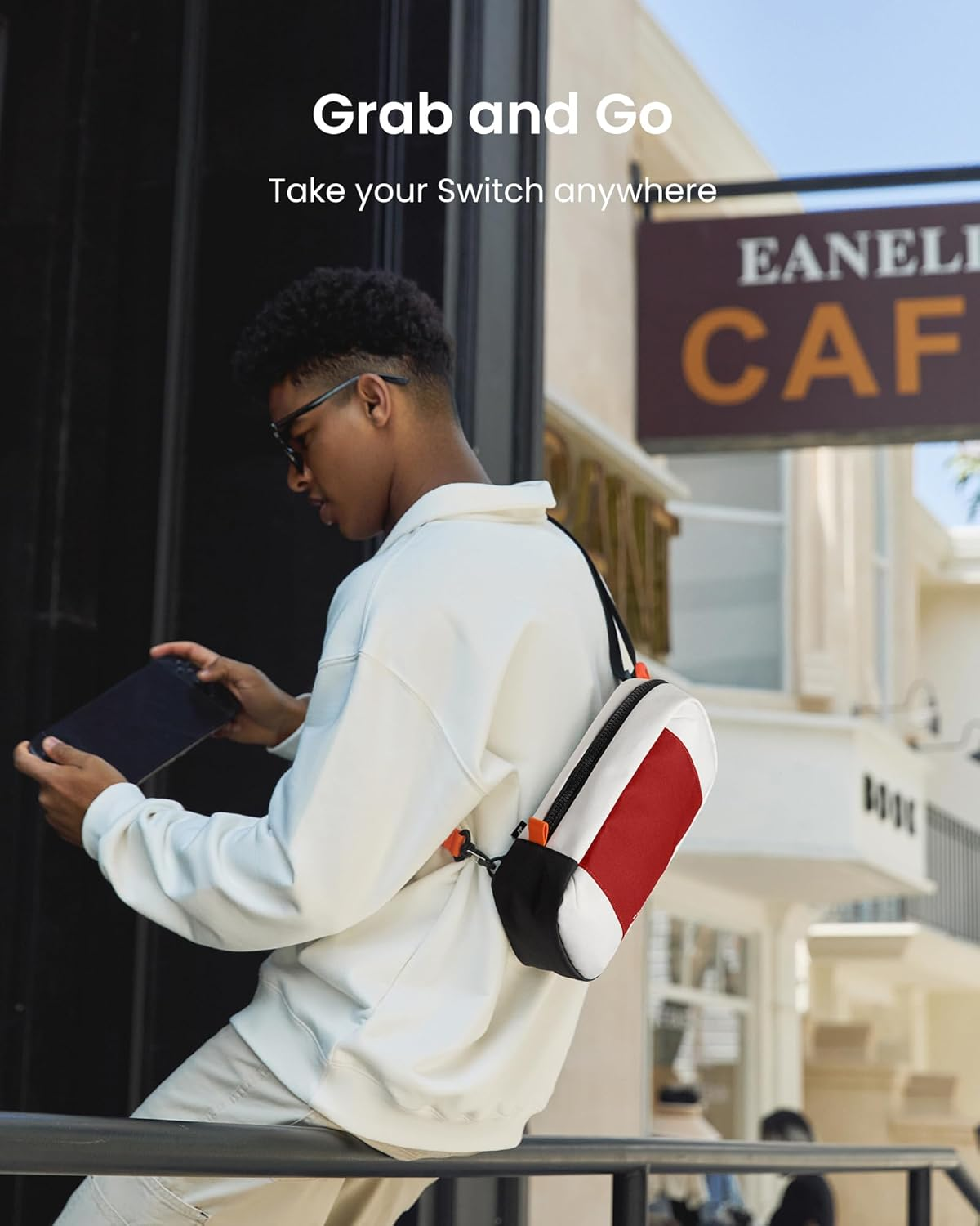 Tomtoc Sling Crossbody Bag for Nintendo Switch 2, Protective Portable Travel Chest Carrying Gaming Pouch with 8 Game Cartridges Slots, Fit Charger and Accessories image number 4