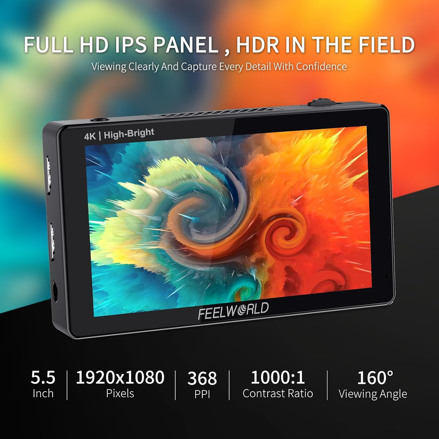 FEELWORLD LUT5E 5.5 Inch 1600Nit Hight Bright DSLR Touch Screen DSLR Camera Field Monitor with F970 External image number 4