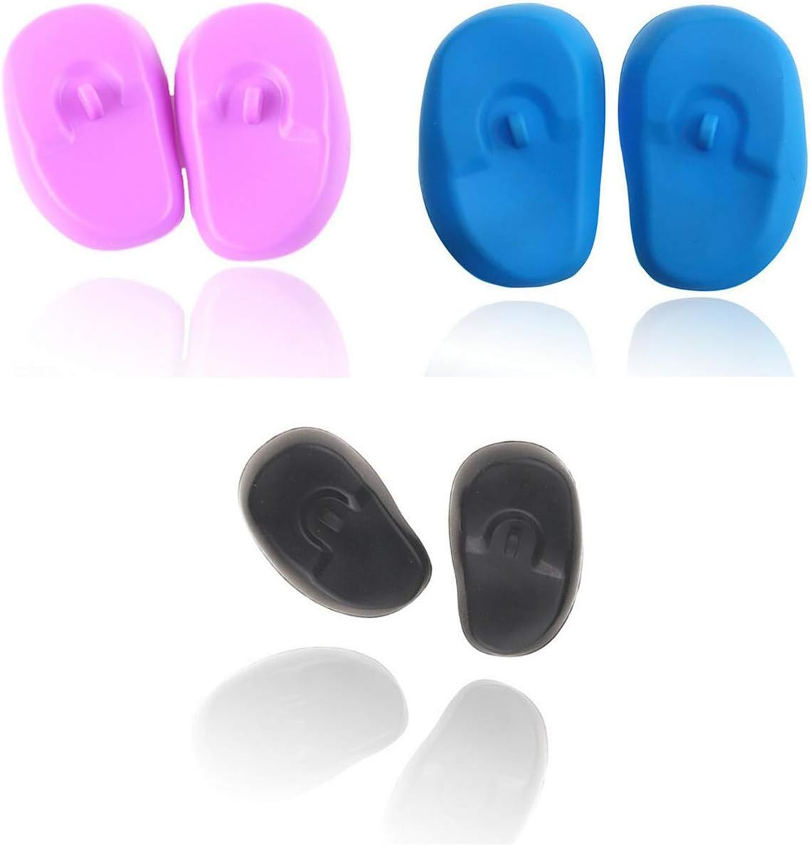 3 Pairs Reusable Soft Silicone Professional Ear Cover Earmuffs Protector Waterproof Hairdressing Ear Caps Beauty Tool for Hair Salon Hair Dyeing Baked Oil Etc image number 3