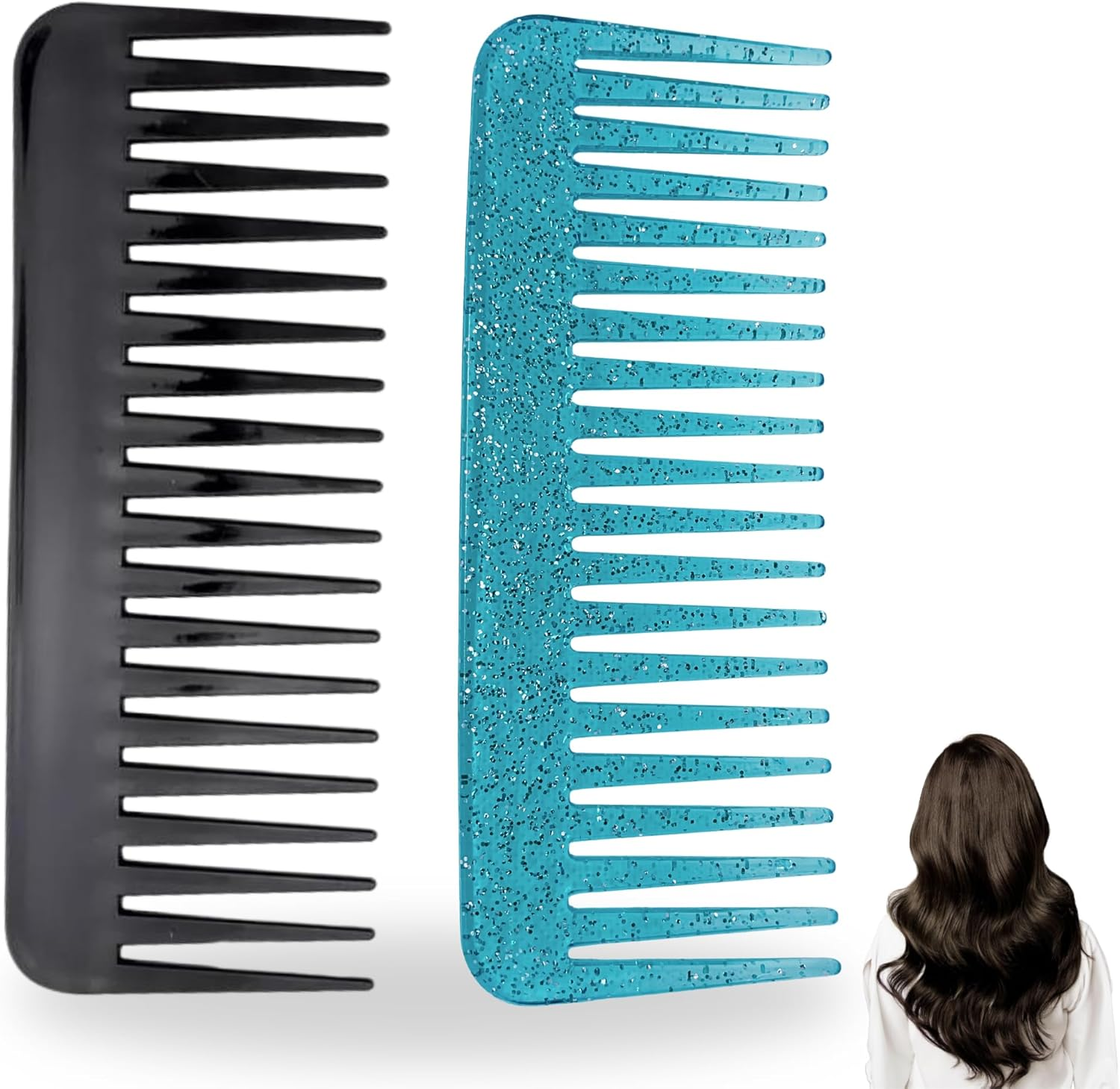 Wide Teeth Comb - Black (Purple) image number 5