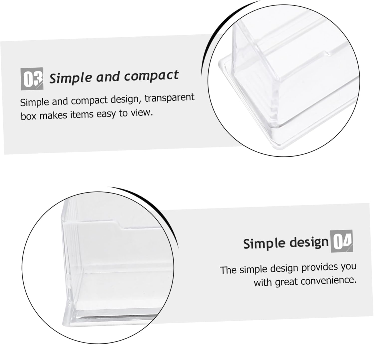 OFFSCH 4Pcs Acrylic Desktop Business Name Picture Holder Sturdy Multipurpose Storage Box for Convenient Organization Translucent Card Stand for Desk Accessories Storage Products