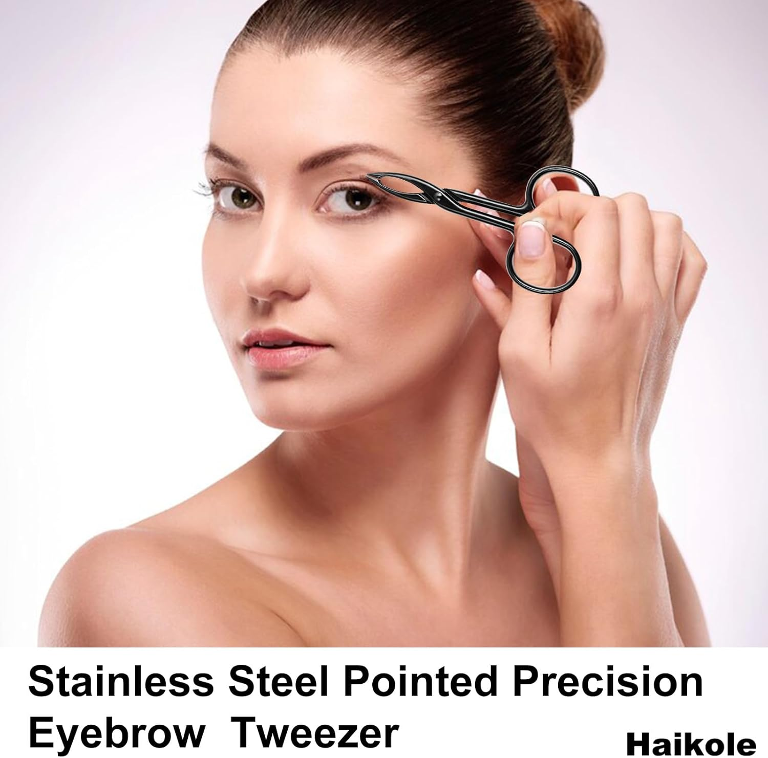 Haikole Tweezers for Women Facial Hair 3 Pieces Eyebrow Tweezers,Scissor Tweezers for Remover Facial Hair Eyebrows Care Wig Plucking,Scissor Handle Tweezers Scissors (A-3 Colors 3PCS) image number 6