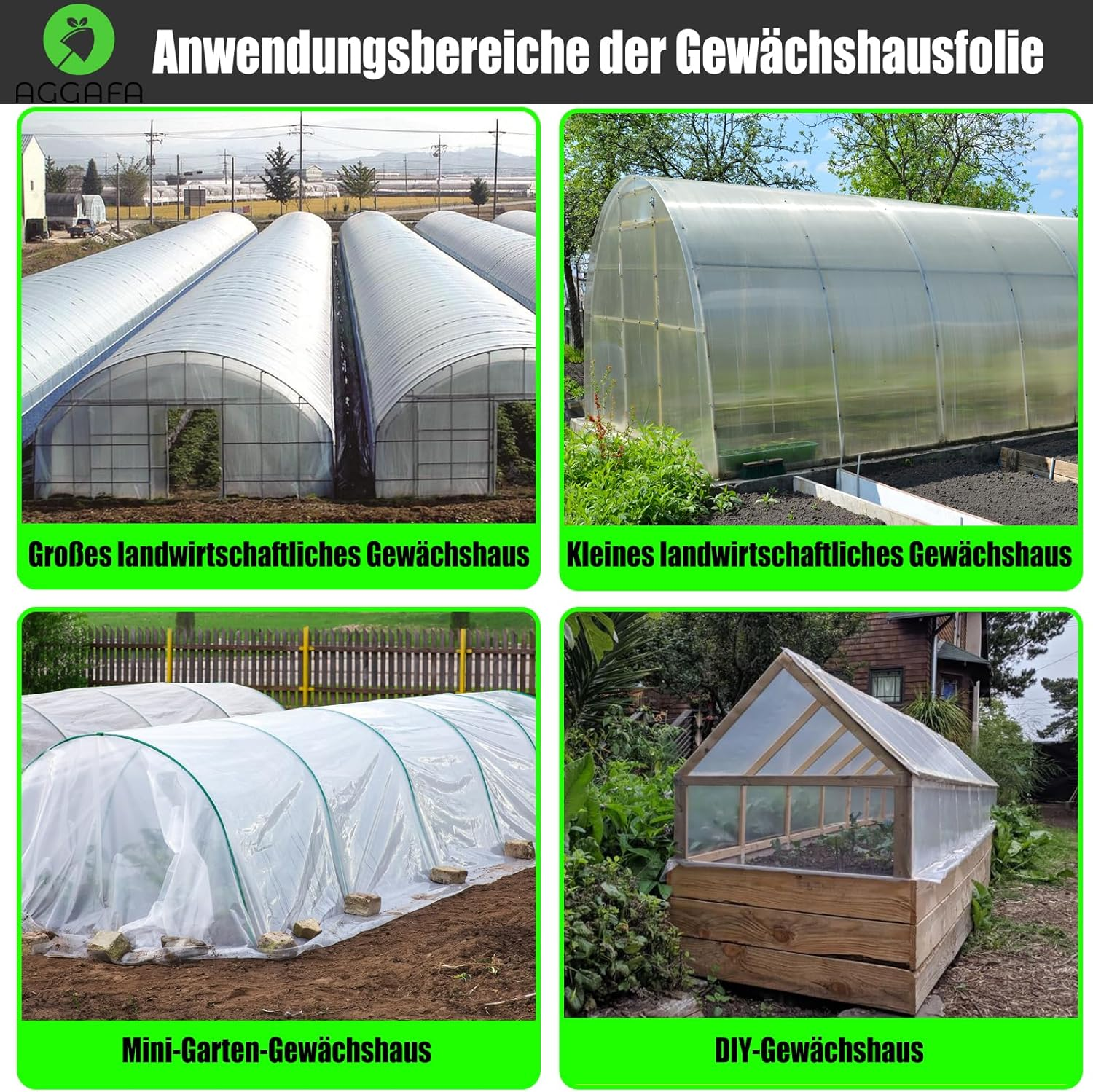 AGGAFA Heavy Duty Greenhouse Plastic Sheeting &ndash; 150&Mu;m (6 Mil) Clear Polyethylene Film, 4-Year UV Resistance, 90% High Light Transmission, Made from 100% Virgin Raw Materials (150Um-4Mx5M) image number 4