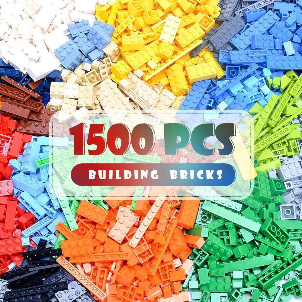 Lekebaby 1500 Pieces Classic Building Bricks Set Basic Building Blocks Compatible with All Major Brands image number 1