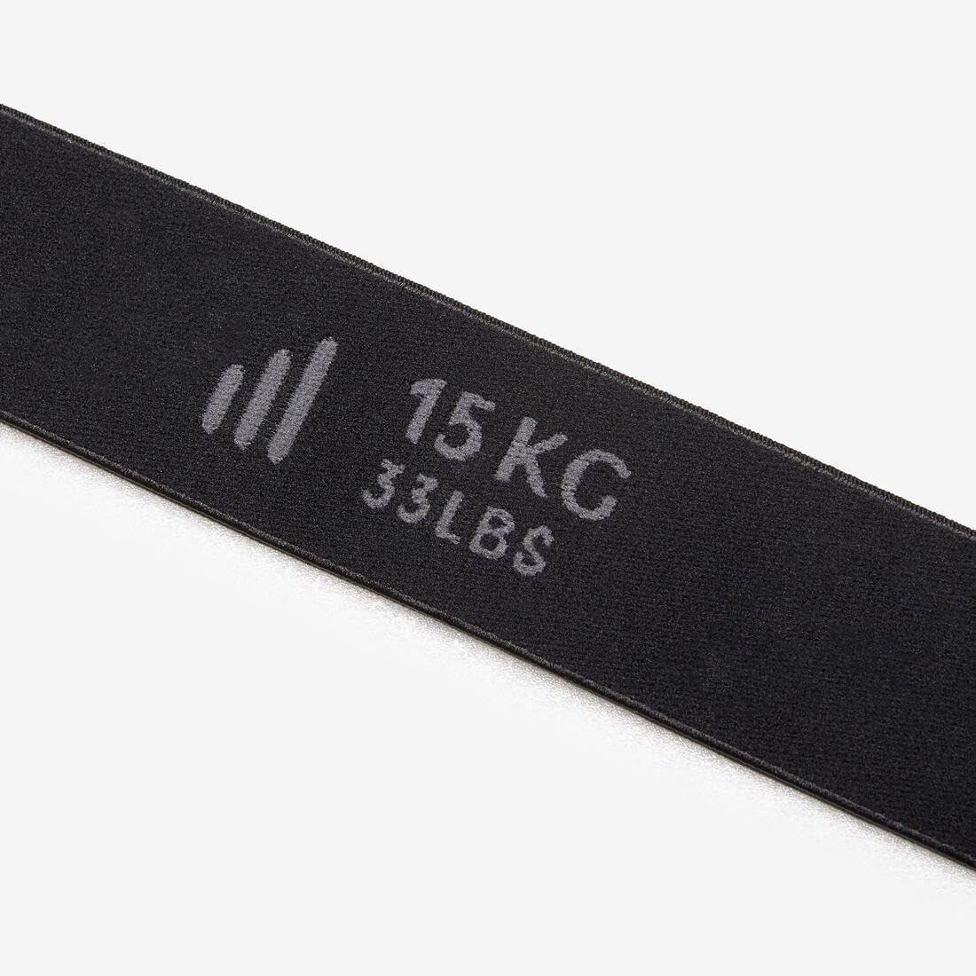 Nyamba Decathlon Fabric Fitness Resistance Band, Black, 15 Kg Unique Size
