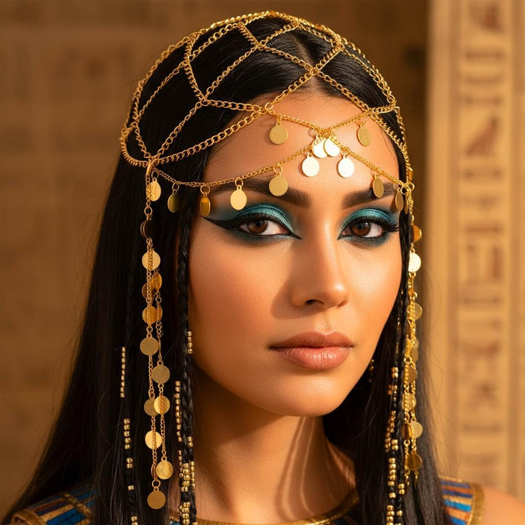 Fashband Gold Sequin Tassel Headband Festival Costume Party Headwear Hair Accessories for Women image number 5