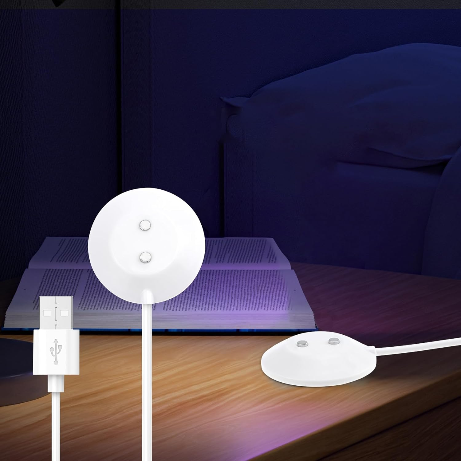 Ninehorse 2PACKS for Rose Toy Charging Cable 3.3Ft USB Charger Standing Magnetic Adapter Cord Cable for Rose Replacement Charging Dock Station (White*2) image number 1