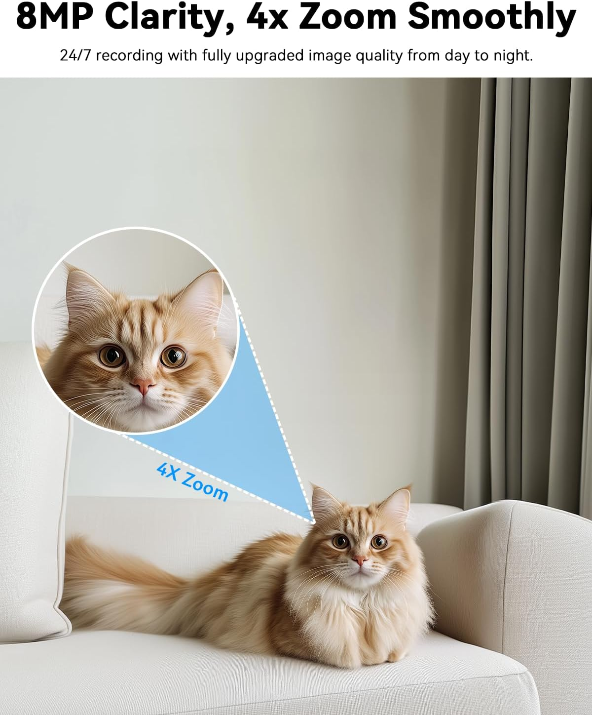 Blurams Security Camera 4K, Indoor Pet Camera, Dog Cameras with Phone App for Home, 2-Way Talk, Motion Tracking, Color/Ir Night Vision, Cloud&Sd, 2.4Ghz & 5Ghz Wi-Fi image number 3