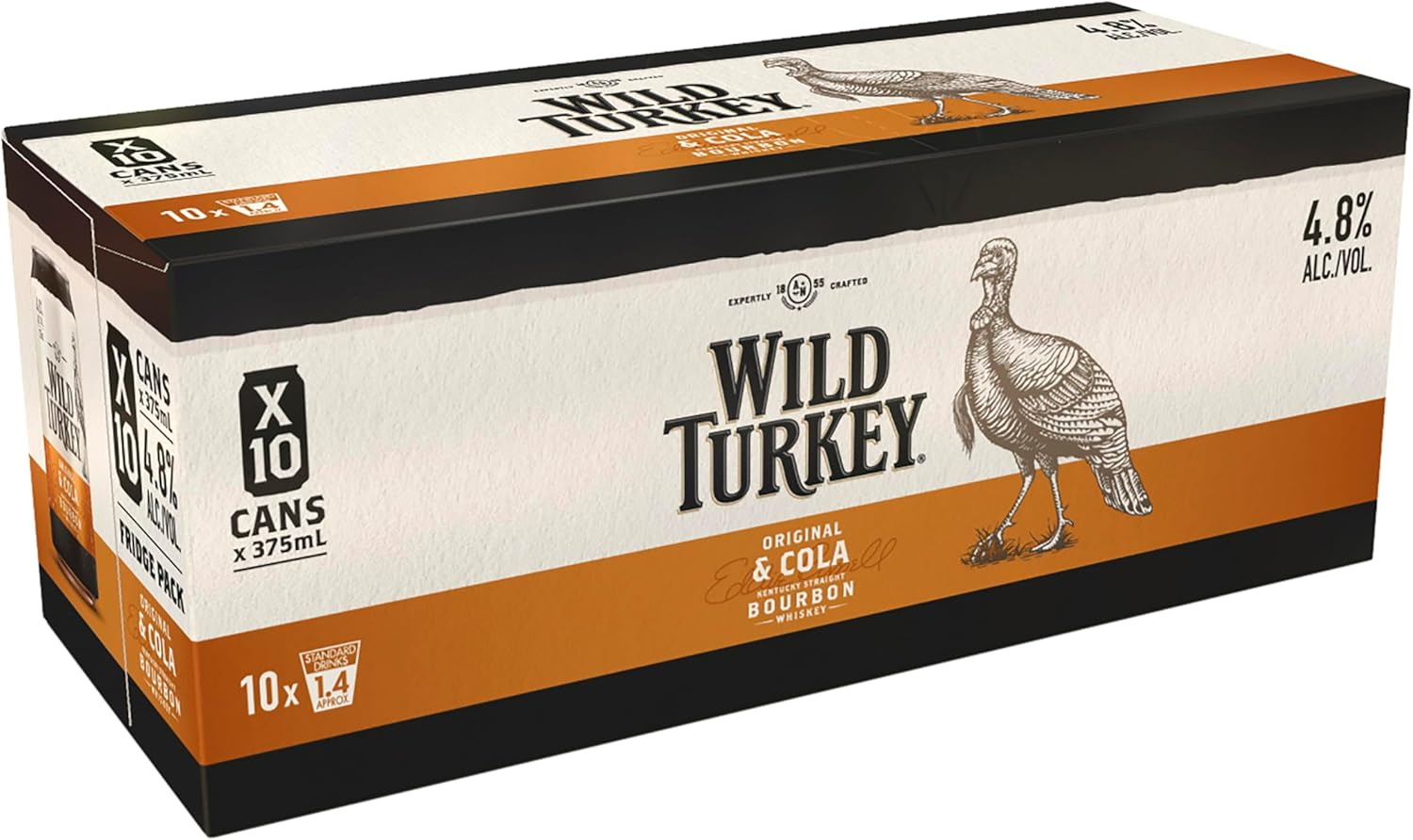 Wild Turkey Bourbon and Cola 4.8% Can 375 Ml (Pack of 10) image number 3