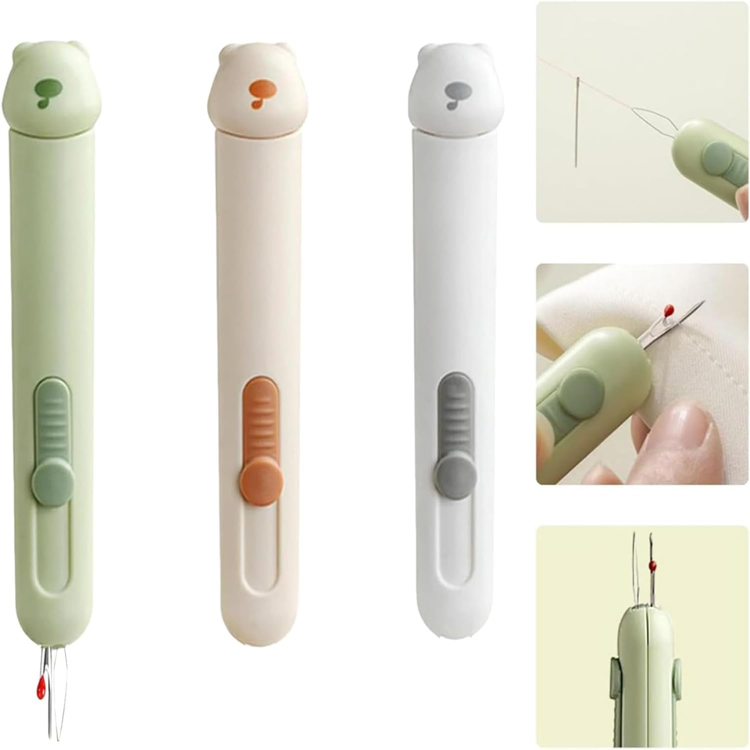 3 Pcs Needle Threaders and Seam Ripper, Upgraded 3 in 1 Automatic Threader with Stainless Steel Blade for Hand Sewing, Knitting, Embroidery, Multifunctional Sewing Tool for Crafts Quilting Supplies image number 5