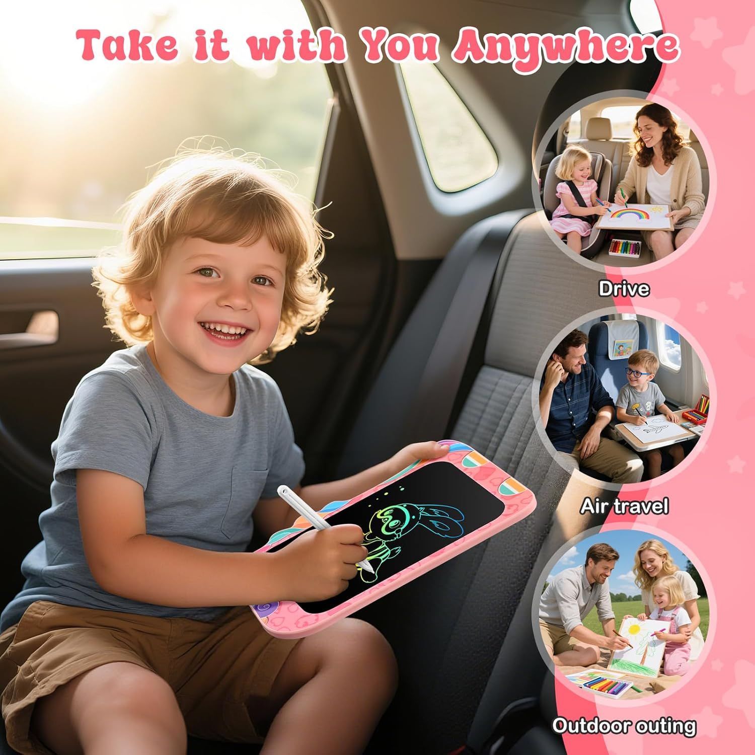 Eoocoo Girls Unicorn Toys, Toddler Baby Gifts, 8.5 Inch Colorful LCD Writing Tablet, Doodle Board Drawing Tablet, Erasable Reusable Doodle Pad, Birthday Gifts for Kids 3-6 Years Old Girls Boys image number 2