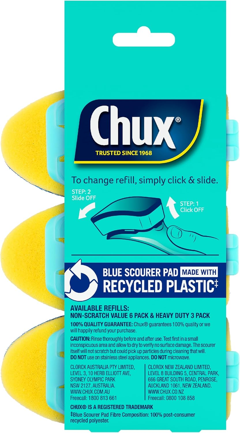 Chux Non-Scratch Dishwand Sponge Scourer Refills (Pack of 3) image number 1
