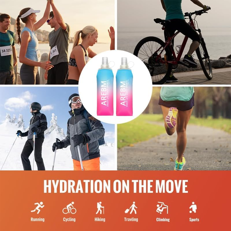 Outdoor Hydration Vest, Water Flow Backpack (Including 1.5L Water Bag and 2 500Ml Soft Water Bottles), Suitable for Off-Road, Cycling, Jogging, Fitness, Travel, Mountaineering, Sports Equipment image number 4