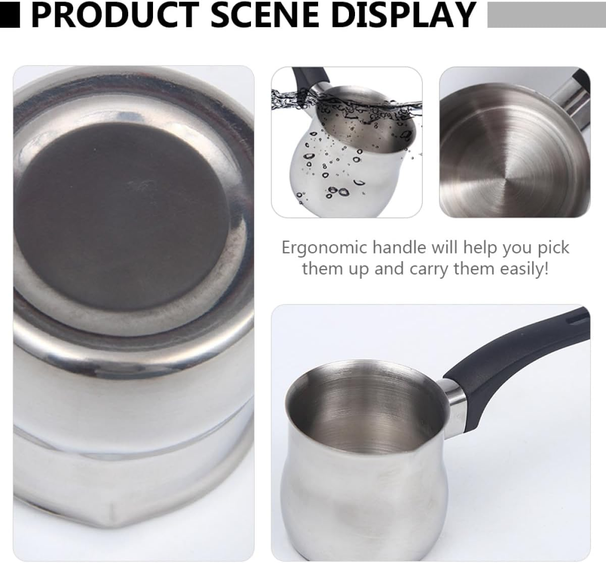 MUSISALY 250Ml Stainless Steel Milk Frothing Pitcher Milk Frothing Jug for Latte Art Cappuccino Pot Coffee Steaming Cup Suitable for Espresso Machines image number 4