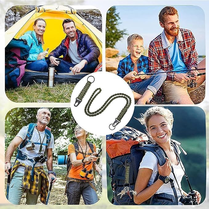 Beiqilian 4Pack Paracord Keychain with Carabiner Braided Lanyard Key Chain for Men Women Heavy Duty Hook for Outdoor Survival Camping Hiking image number 6