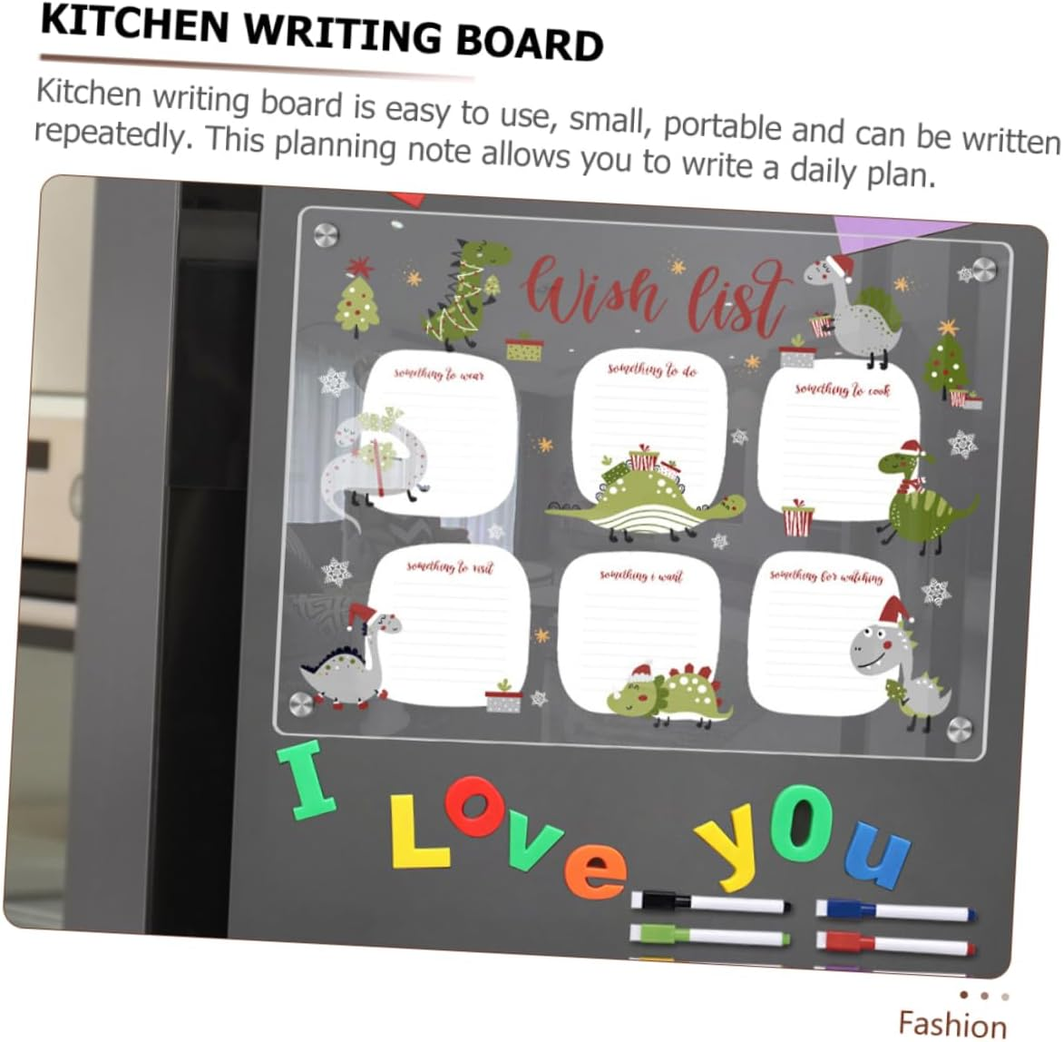 VILLFUL Magnetic Note Board Acrylic Dry Erase Board Strong Magnets Refrigerator Writing Planning image number 5