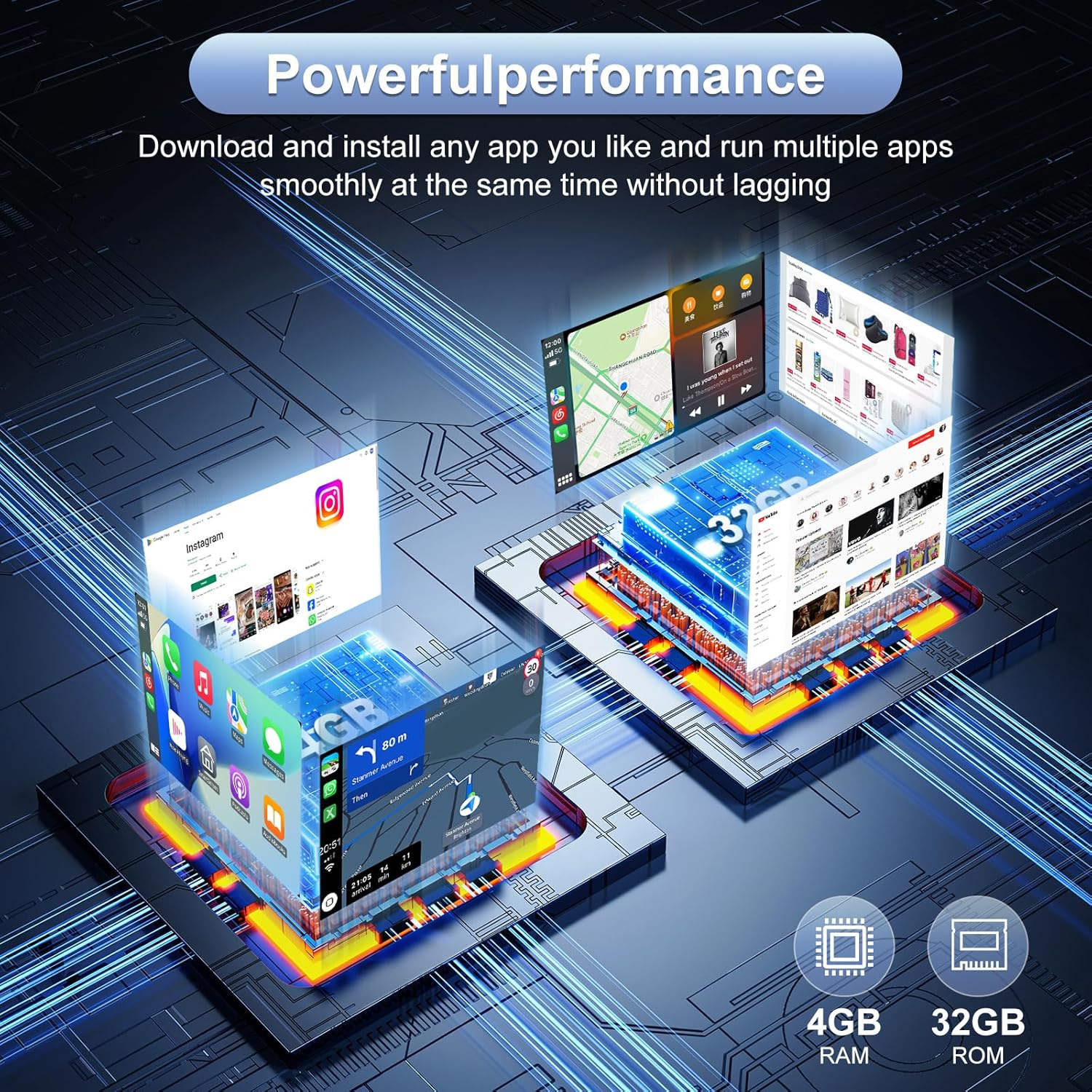 Android 13 Radio for Toyota Tundra 2014-2018- Wireless Carplay and Android Auto GPS Navigation - 4GB+64GB - 4Gb Ram 32Gb Rom（For Toyota Tundra 2014-2018） image number 6